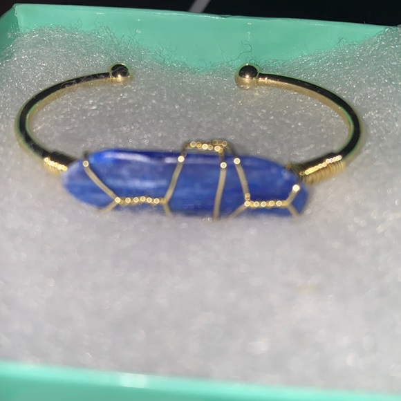 Natural Kyanite Gold Plated Bangle Bra… - Picture 3 of 10